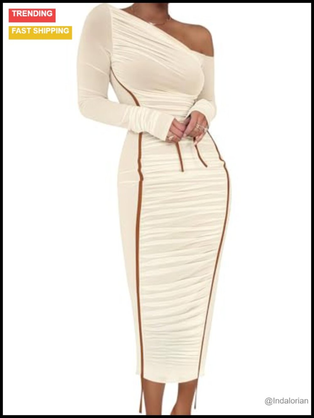 Women's Sheer Mesh Bodycon Maxi Dress Long Sleeve Off Shoulder Ruched Club Dress